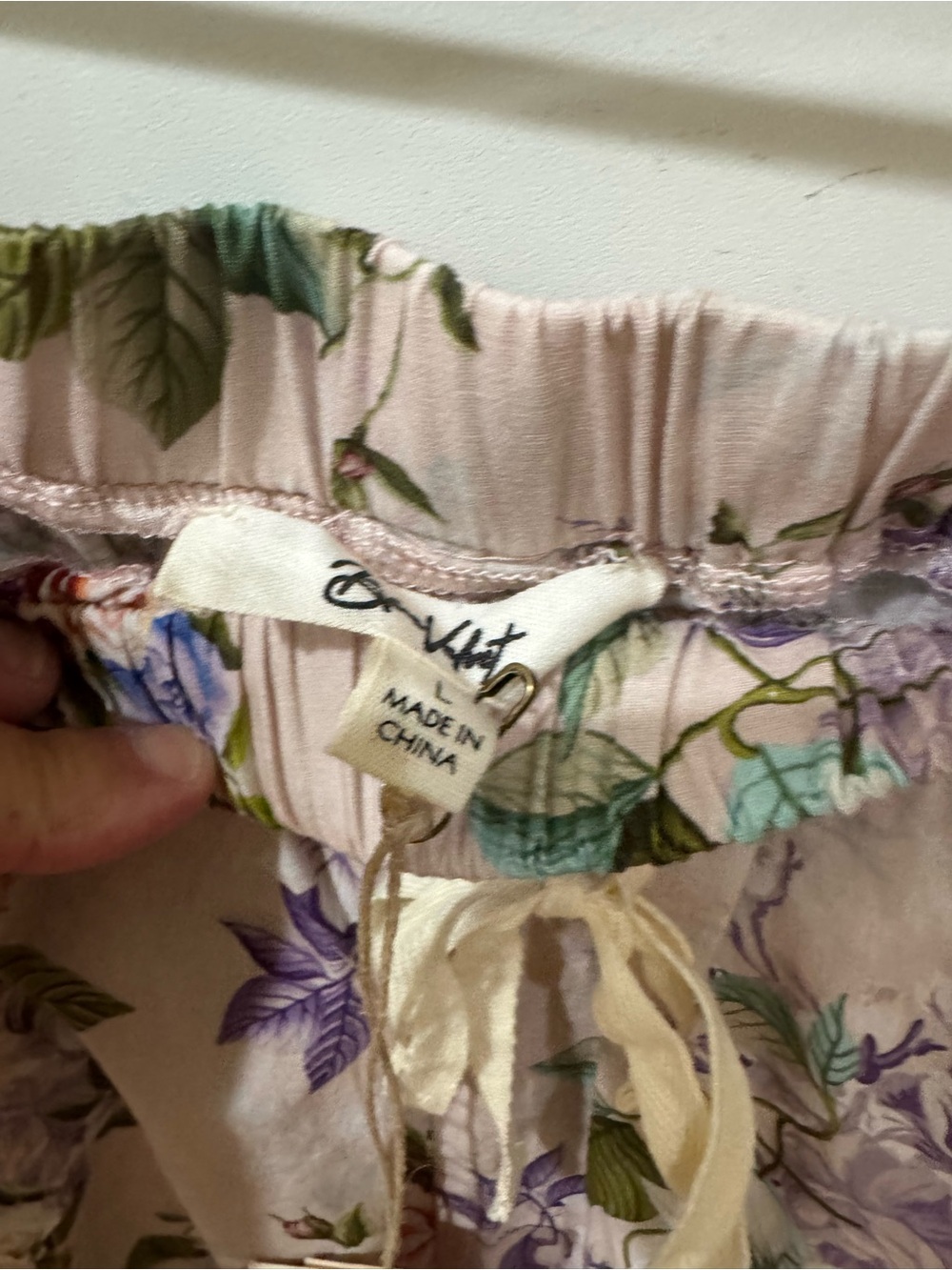 Blue Velvet Light Floral Tie-Waist Bloomers in Lilac and Green - Picture 7 of 7